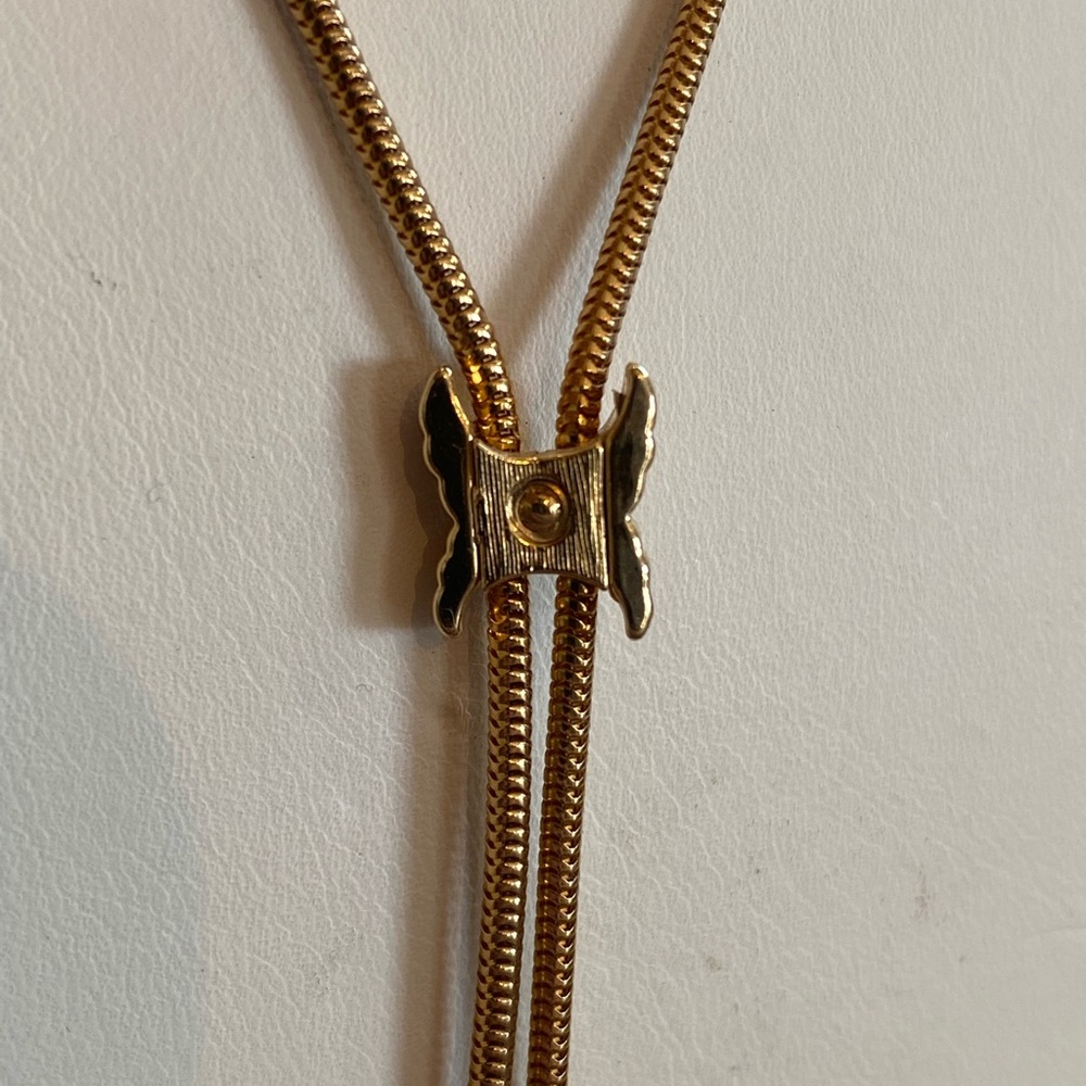 Vintage gold-tone Artistry stationary lariat Snake Chain necklace - Picture 4 of 5